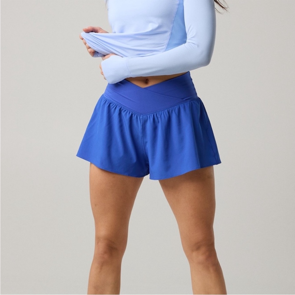 NWT OFFLINE By Aerie Real Me Crossover Flowy Short in Yearbook Blue XL